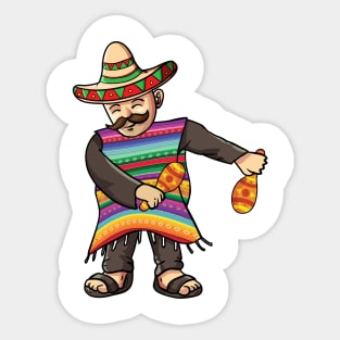 Funny Cinco De Mayo Sombrero Mexican Flosing Poncho T-shirt Sticker